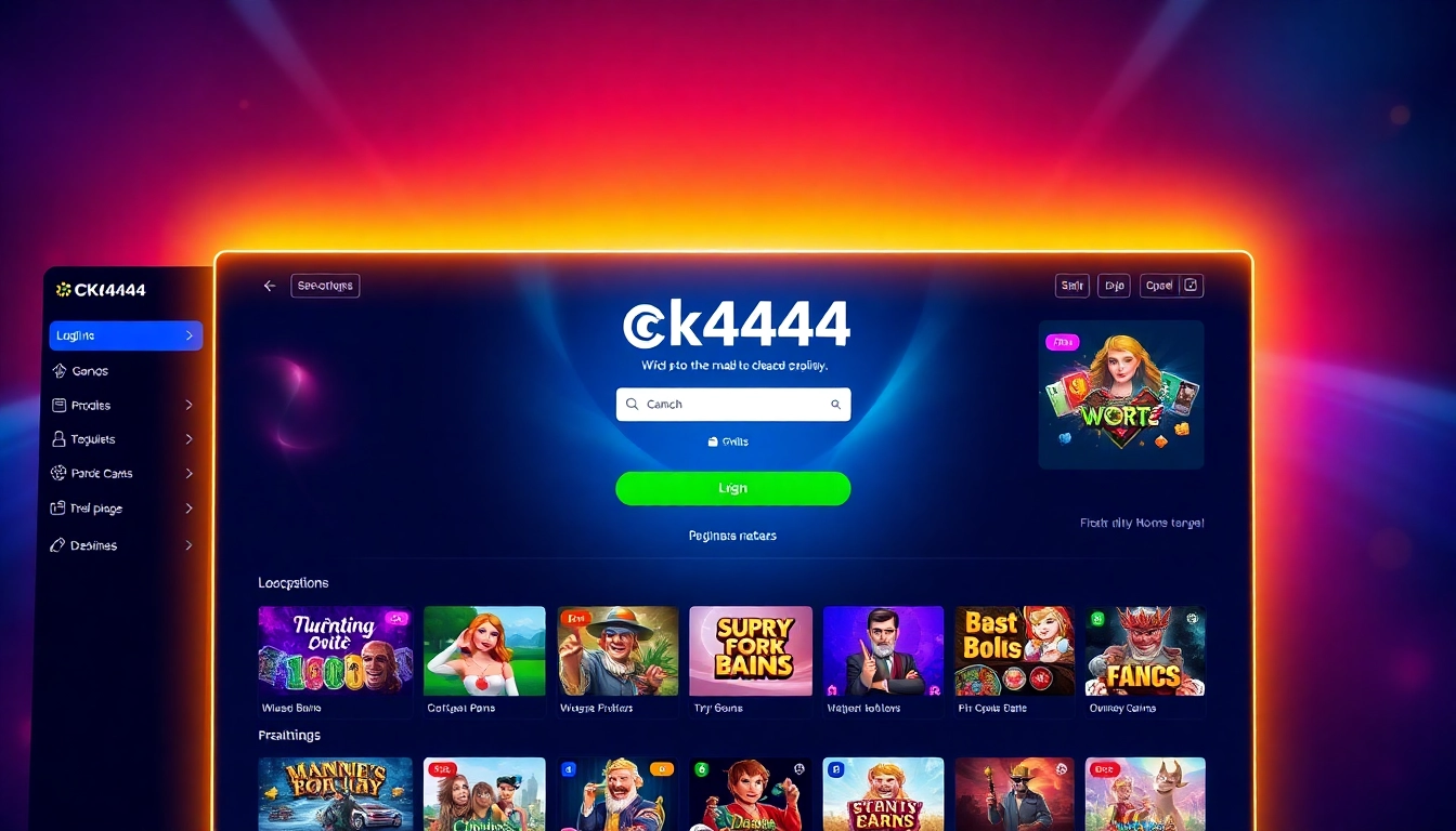 Navigate a user-friendly ck4444 login screen with bright visuals, inviting layout, and easy access to top games, emphasizing security and convenience for players seeking seamless login.